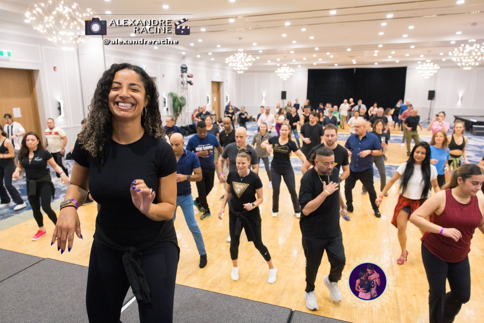 Dancers training together at Montreal Bachata Festival